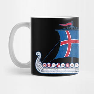 Icelander Viking Ship Icelandic Iceland Flag Mug